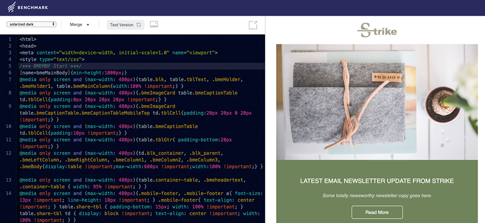 exemplo de código html para email marketing