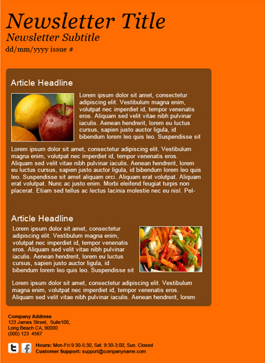 fall newsletter templates