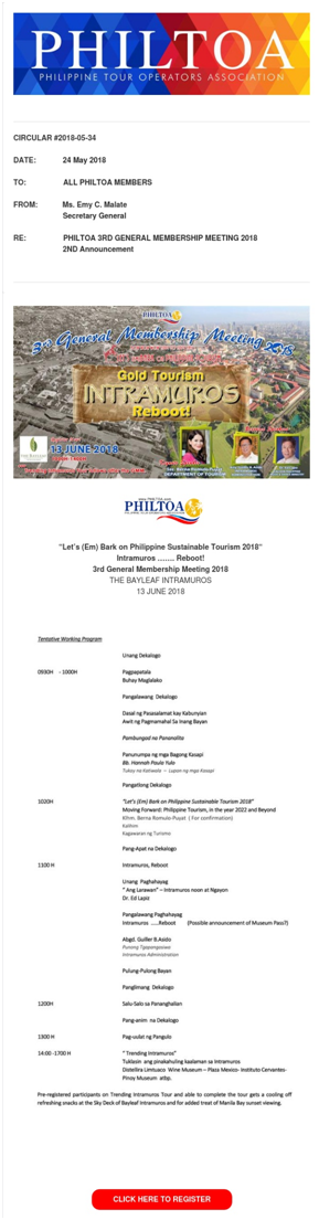 Philippine Tour Operators Association (PHILTOA) newsletter