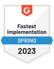 Logo G2 Fastest Implementation 2023