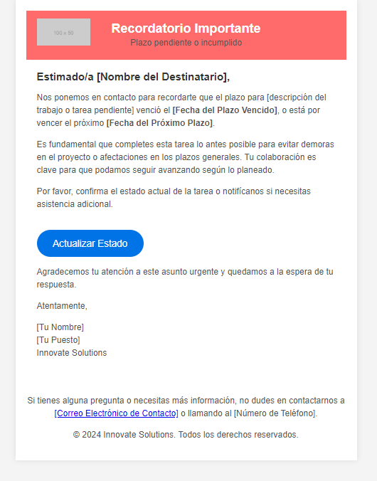 ejemplo correo recordatorio pago