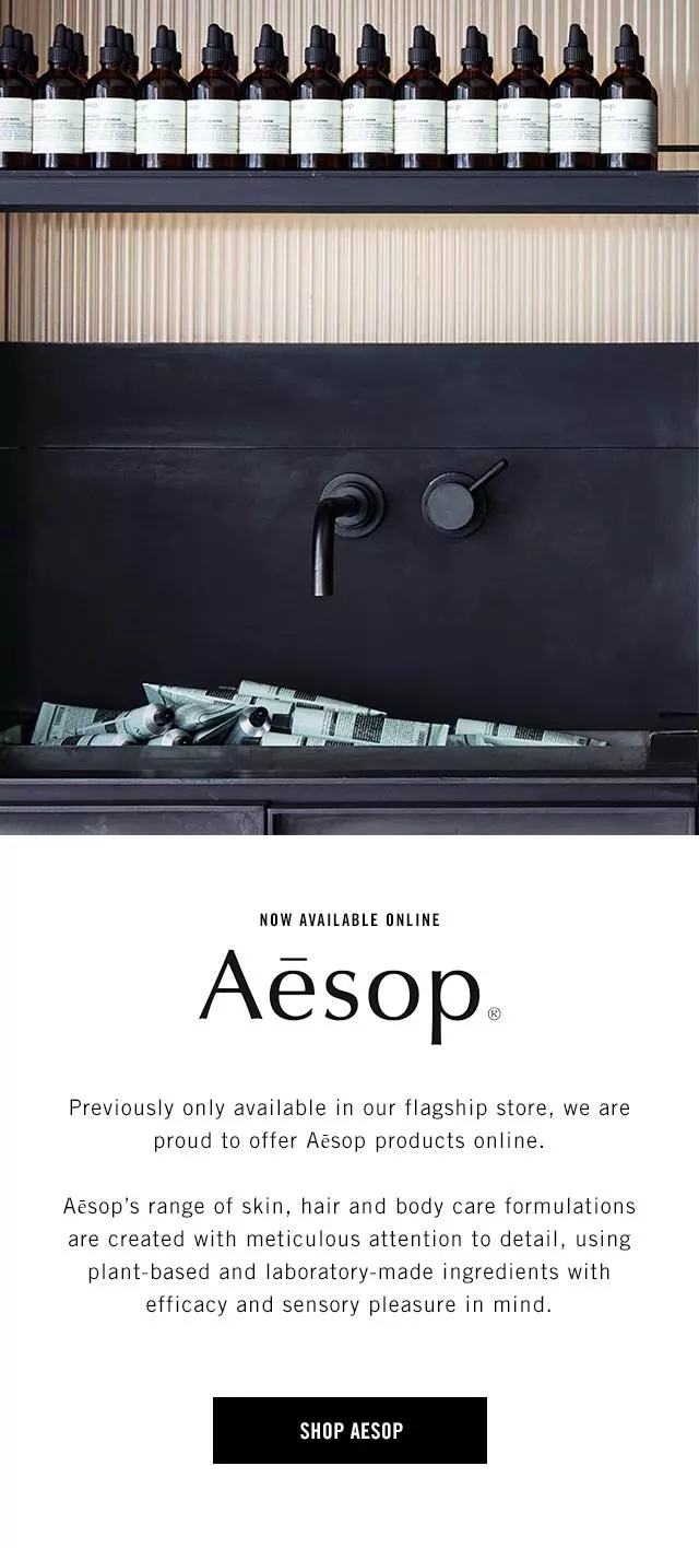 exemple emailing Aesop