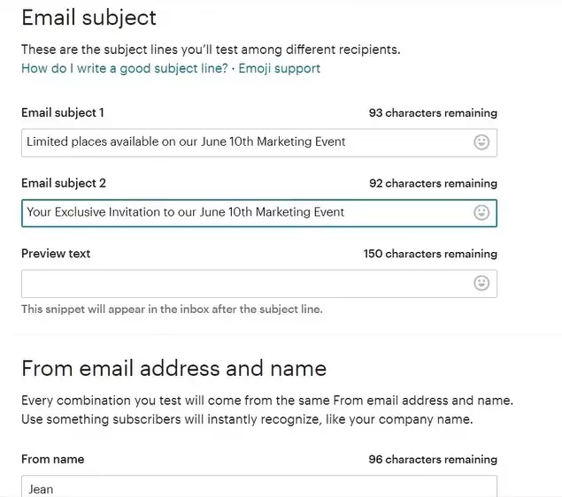 test a/b exemple