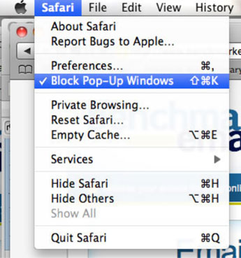 how to turn off pop up blocker mac