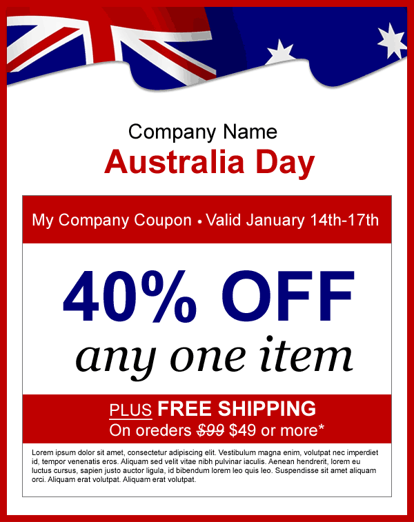 email templates holiday australia day 2
