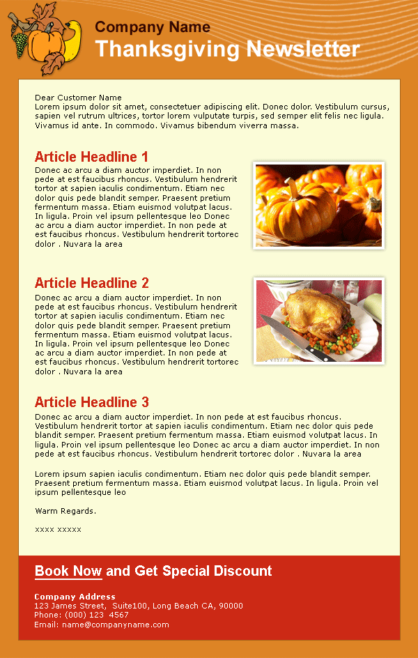 email templates thanksgiving email newsletter templates