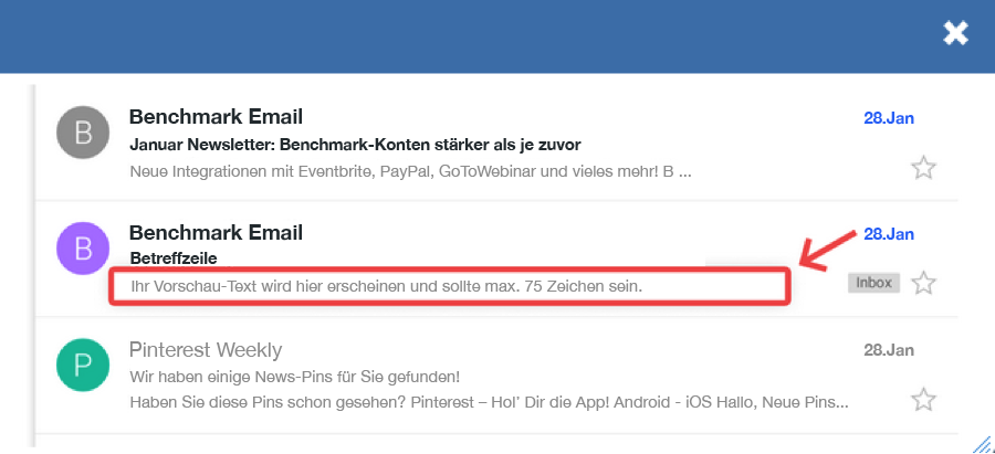 Preview Text Feature