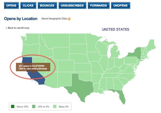 New Benchmark Email Feature: Segment Emails in Opens by Location
