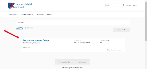 Benchmark: One of Few Privacy Shield Certified Email Marketing Platforms
