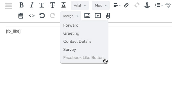 Facebook Like Button in Drag & Drop Editor