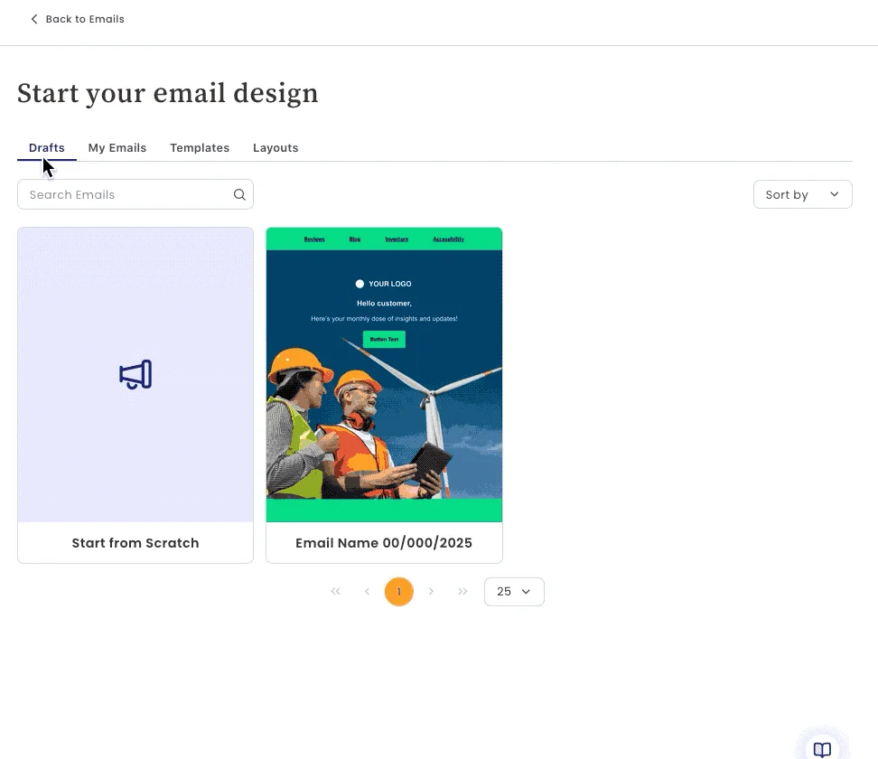 Benchmark’s array of email layouts provides numerous templates that can be filtered by app integrations you want to include: eBay, Eventbrite, Facebook, LinkedIn, SurveyMonkey, and Twitter.