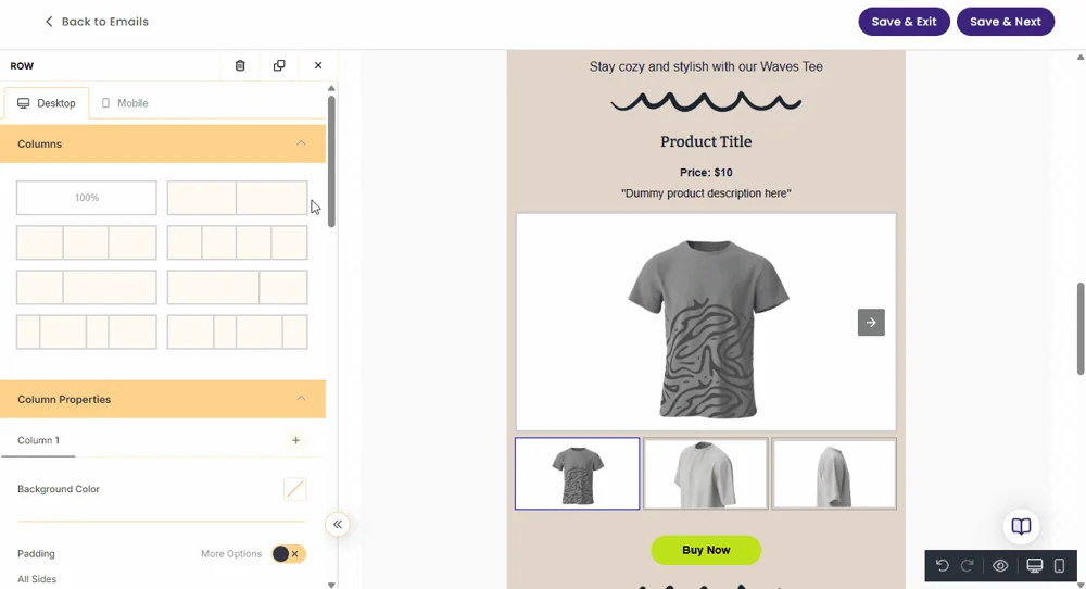 Within Benchmark’s email builder you can customize the look of your email with global styles, including various color schemes, background colors, and email borders.