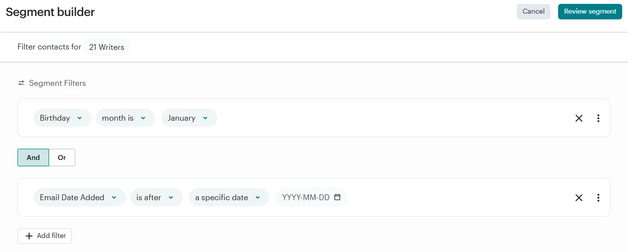 Constant Contact Reporting dashboard presents emails, contacts, and ecommerce analytics separately, each showing its own filterable overview.