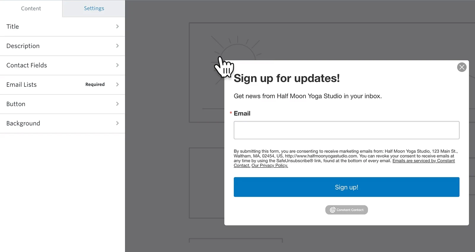 Within Benchmark’s email builder you can customize the look of your email with global styles, including various color schemes, background colors, and email borders.