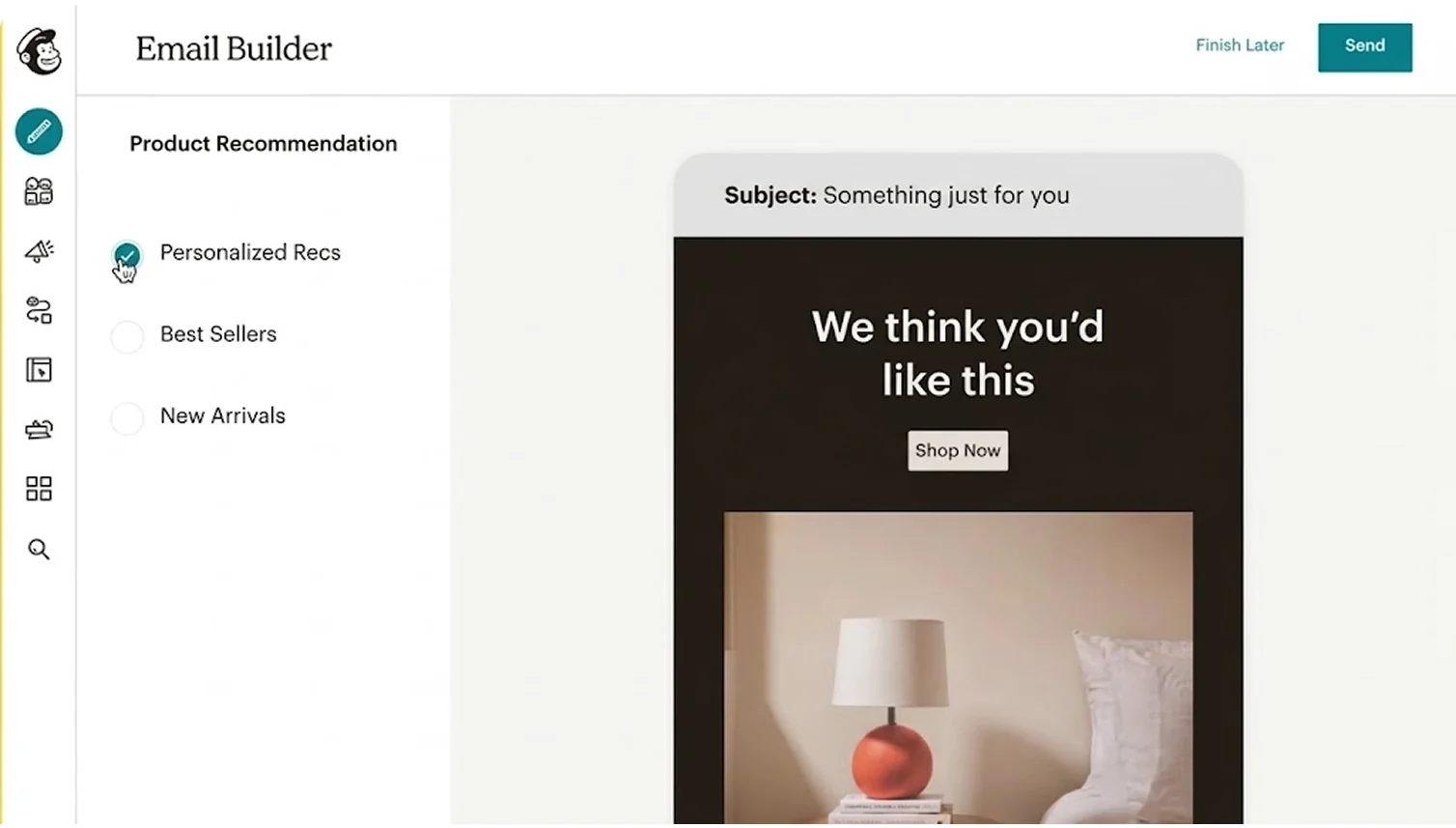 Email builder comparison shown in product interfaces