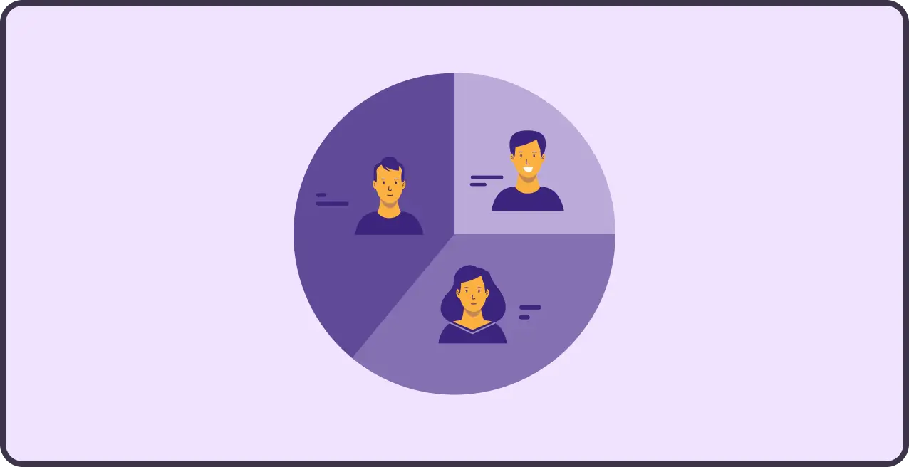 A segmented subscriber list organized into audience groups