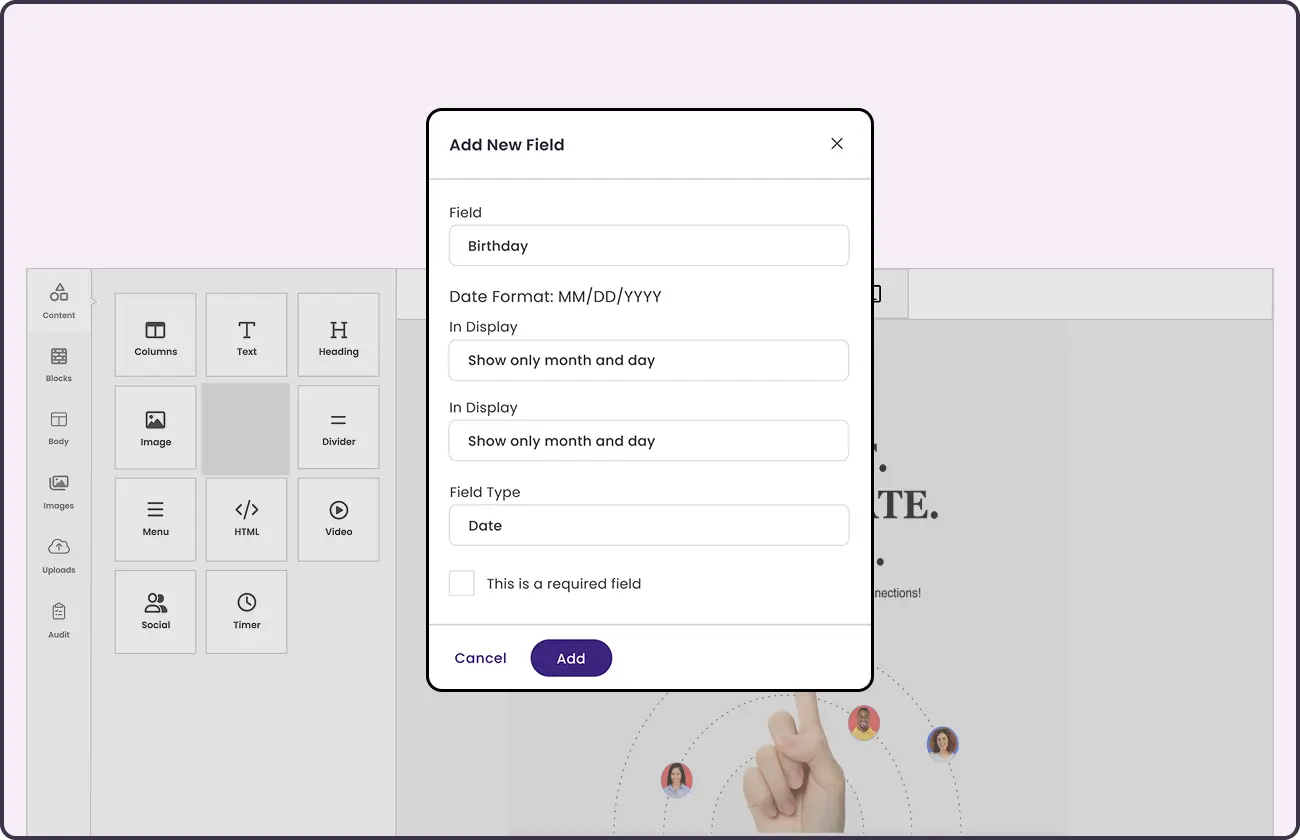 Creating flexible custom contact fields