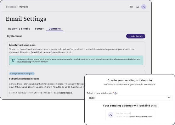 Guided email-domain provider setup