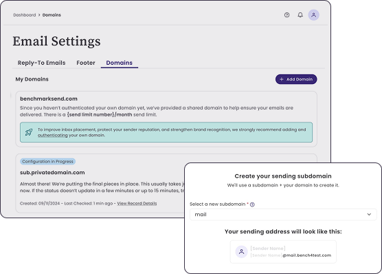 Guided email-domain provider setup
