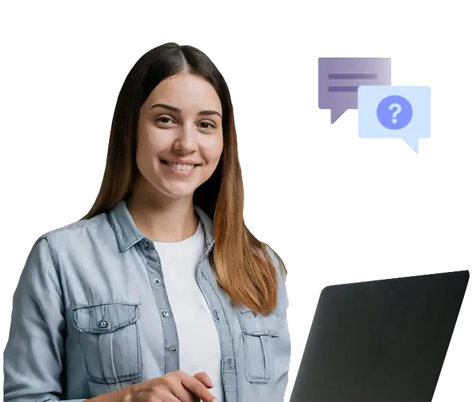A marketer using Benchmark Email on a laptop