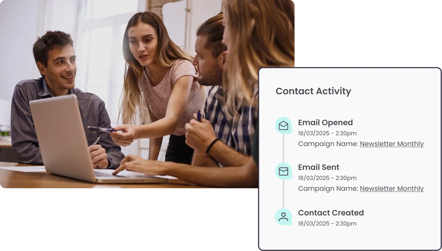 Benchmark Email real-time contact activity
