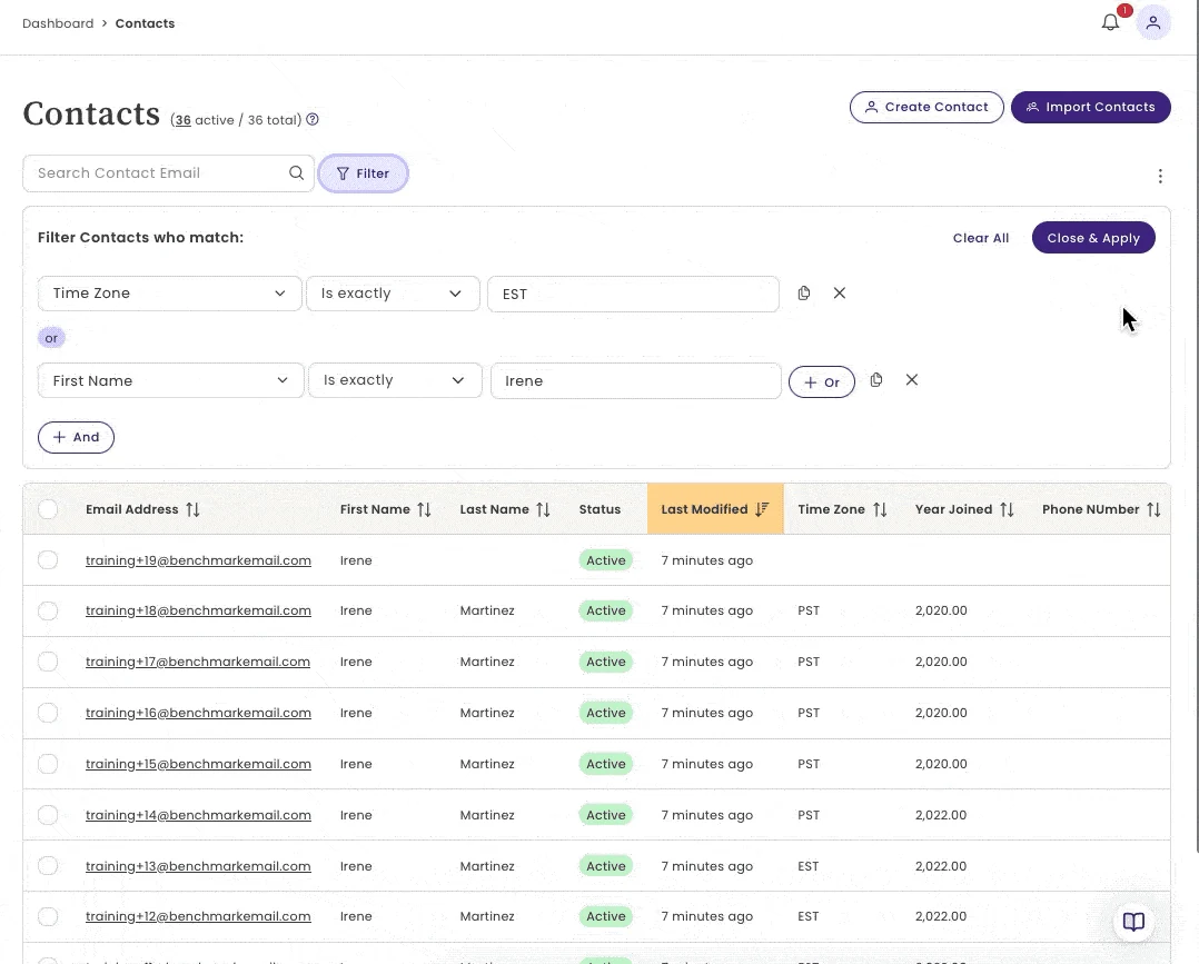 Benchmark Email offers the most user-friendly dashboard, with a complete contact overview, individual
                profiles, and flexible segmentation—even on the free plan.: product interface