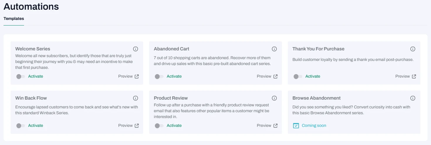 Moosend vs tinyEmail: Advanced Features: product interface