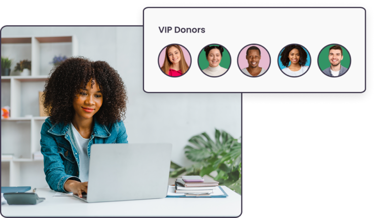 Volunteer coordinator with a segmented VIP donor list