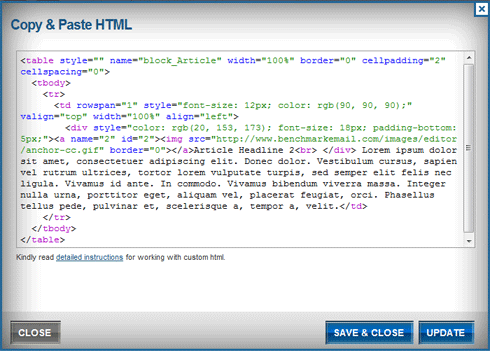 New Benchmark Email Software: HTML Code View, New Fonts, Post-Its