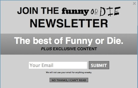 Live and Creative Newsletter Tactics from Funny or Die