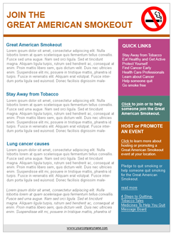 Get Our Free Great American Smokeout Email Template