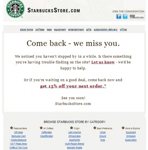Starbucks Store email