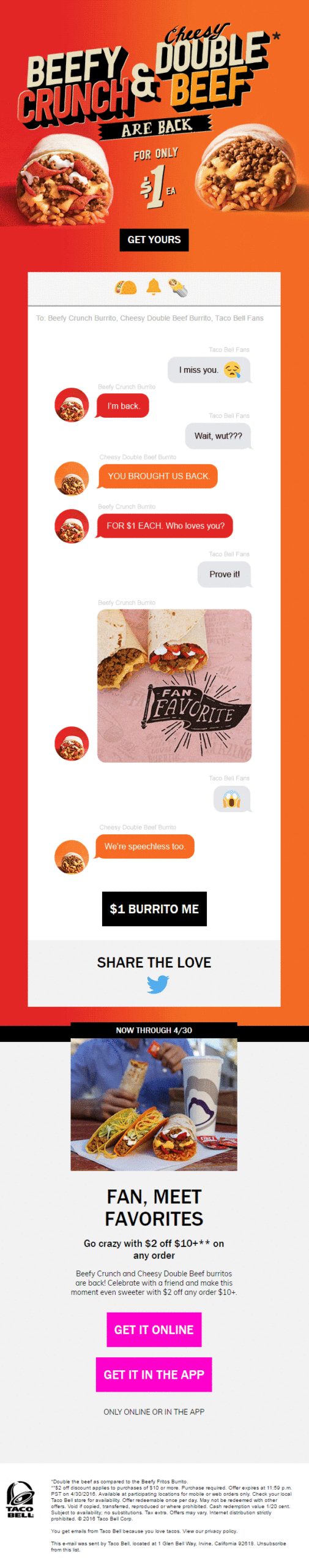 Taco Bell email marketing