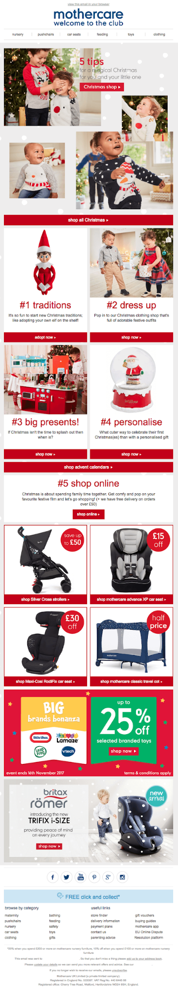 MotherCare holdiay email marketing