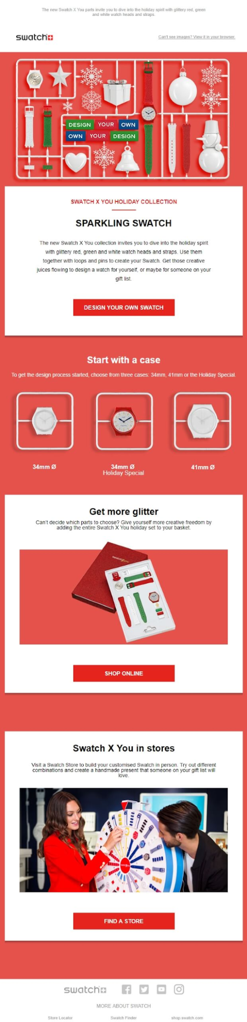 Swatch holiday email marketing