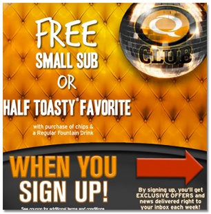 Email Marketing About Town – My Quiznos Promo No-Show