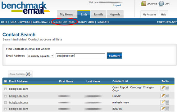 New Benchmark Feature: Search Email Contacts across Lists