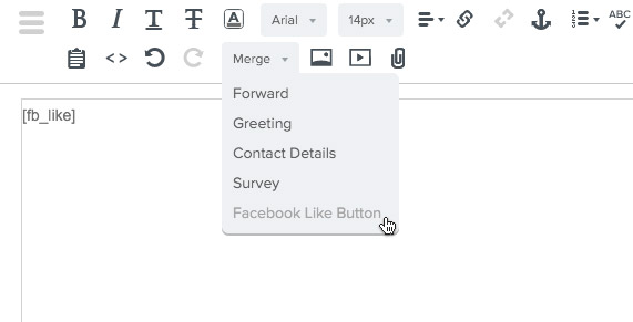 Facebook Like Button in Drag & Drop Editor Facebook Like Button in Drag & Drop Editor