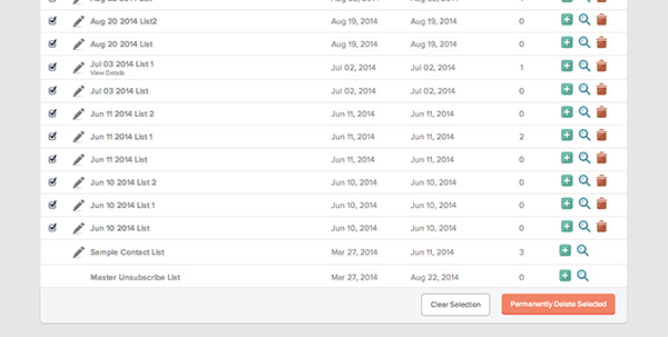 Delete Multiple Emails or Lists Delete Multiple Emails or Lists