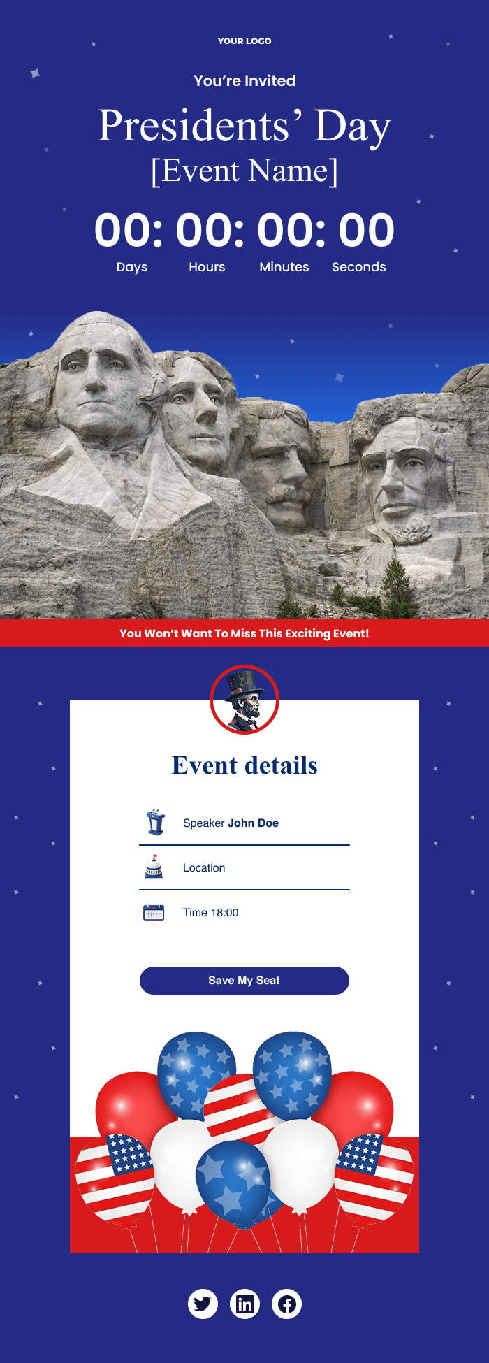 Presidents' Day Email Templates