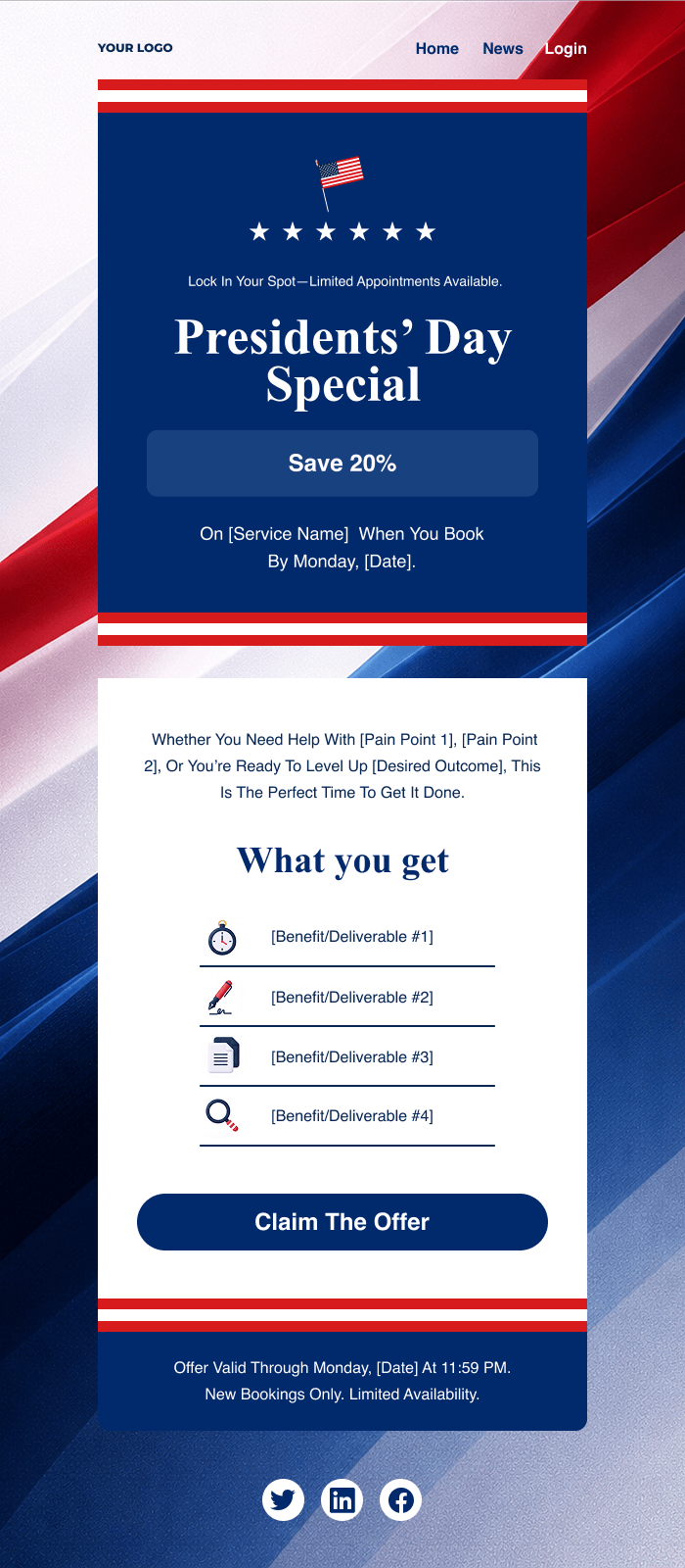 Presidents' Day Email Templates